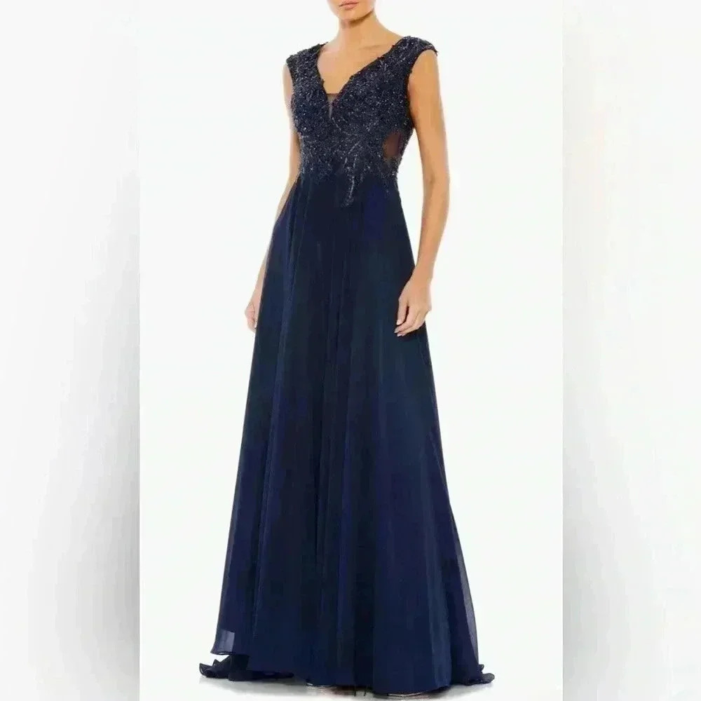 Mac Duggal Sequin Empire Waist Pleated Gown NWT Style 20274